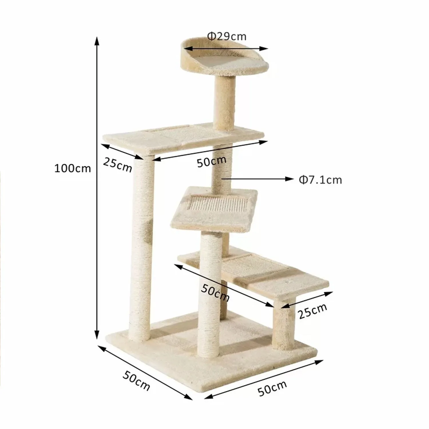 100cm Cat Tree Scratching Post Scratcher Pole Toy House Furniture Tower Condo