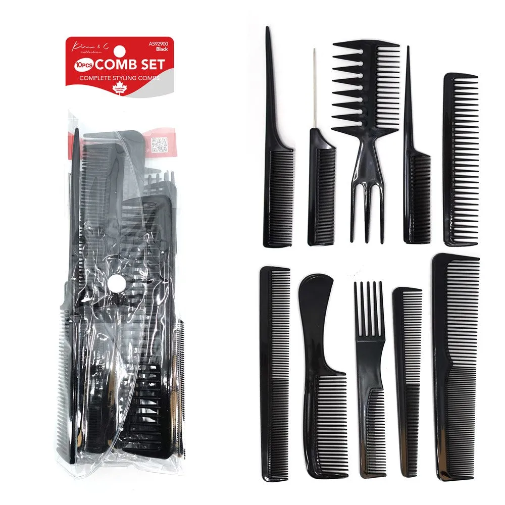 10pcs Comb Set - Black #92900