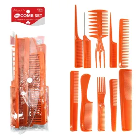 10pcs Comb Set - Brown #92901