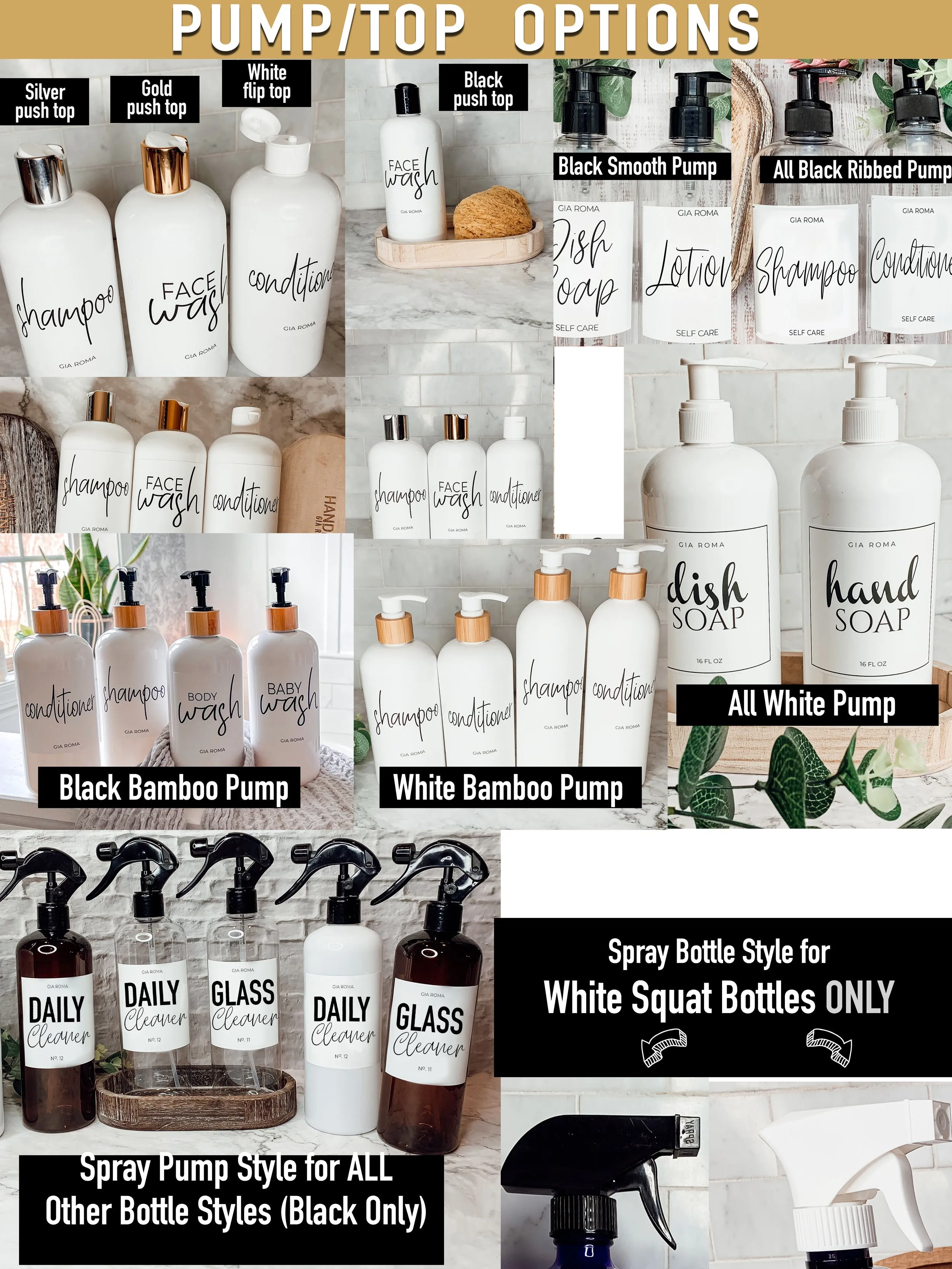 16oz White Plastic Bottles with White Labels