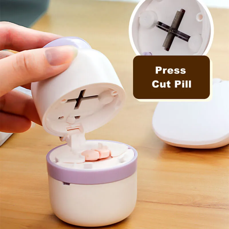 2 In 1 Portable Pill Cutter Storage Container