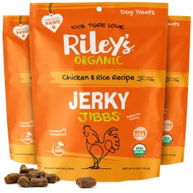 3-Pack 5oz Organic Chicken & Rice Jerky Jibbs