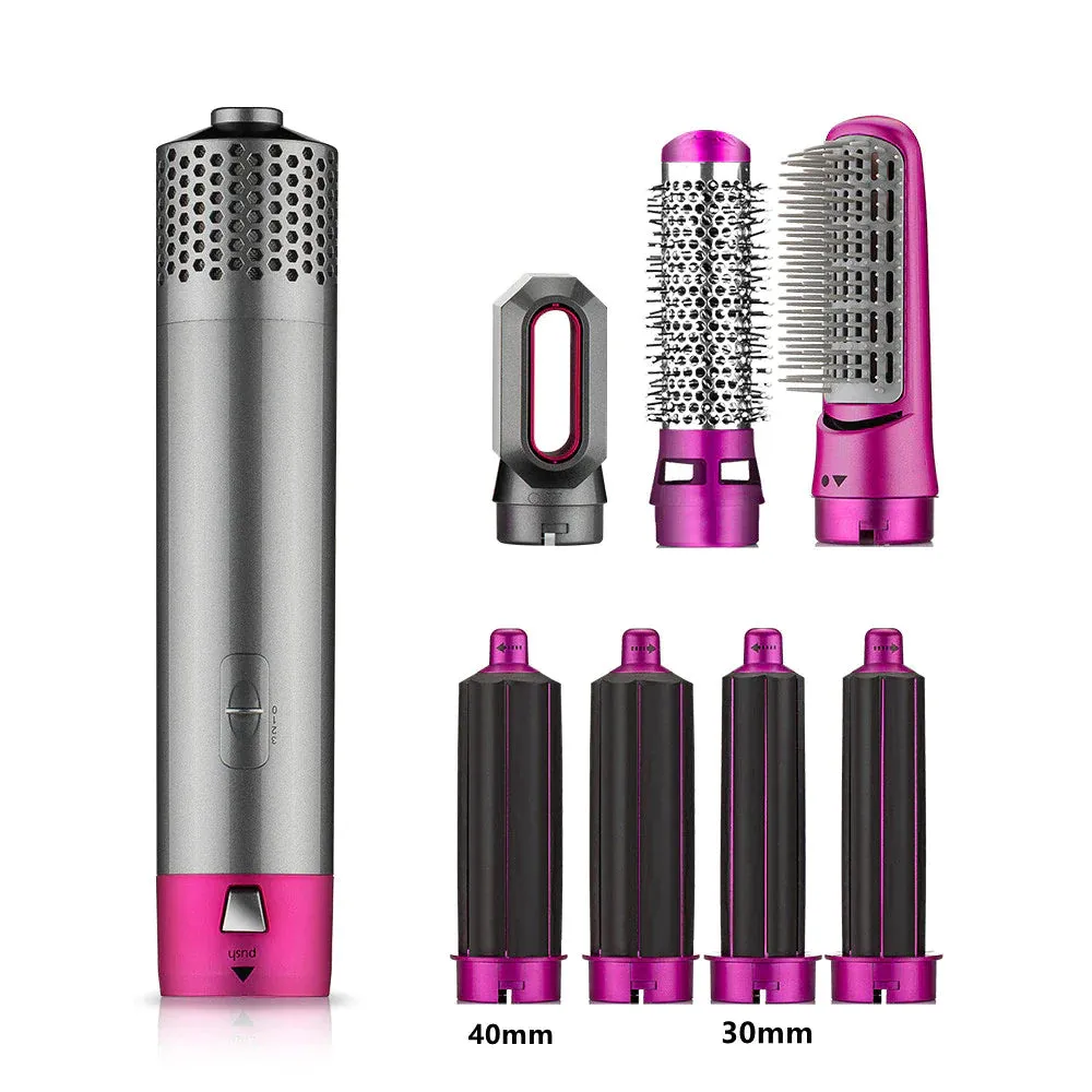 7 in 1 Hair Dryer Hot Air Brush Styler and Volumizer Hair Straightener Curler Comb Negative Ion One Step Hair Dryer Brush