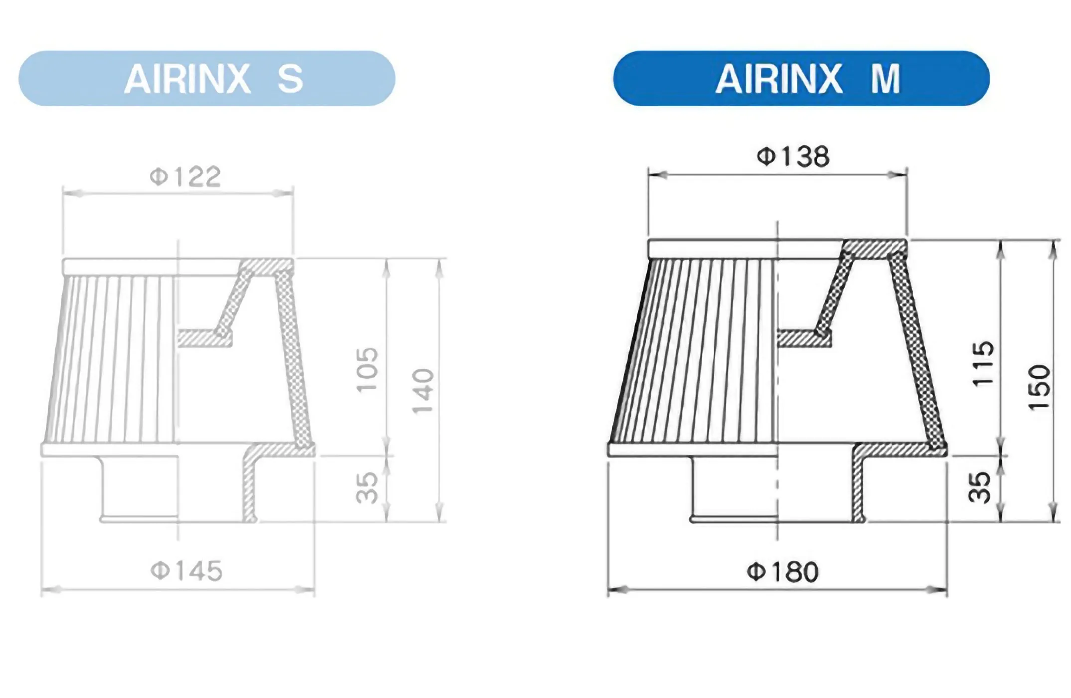 80MM DIA GREDDY AIRINX M UNIVERSAL - (12500632)