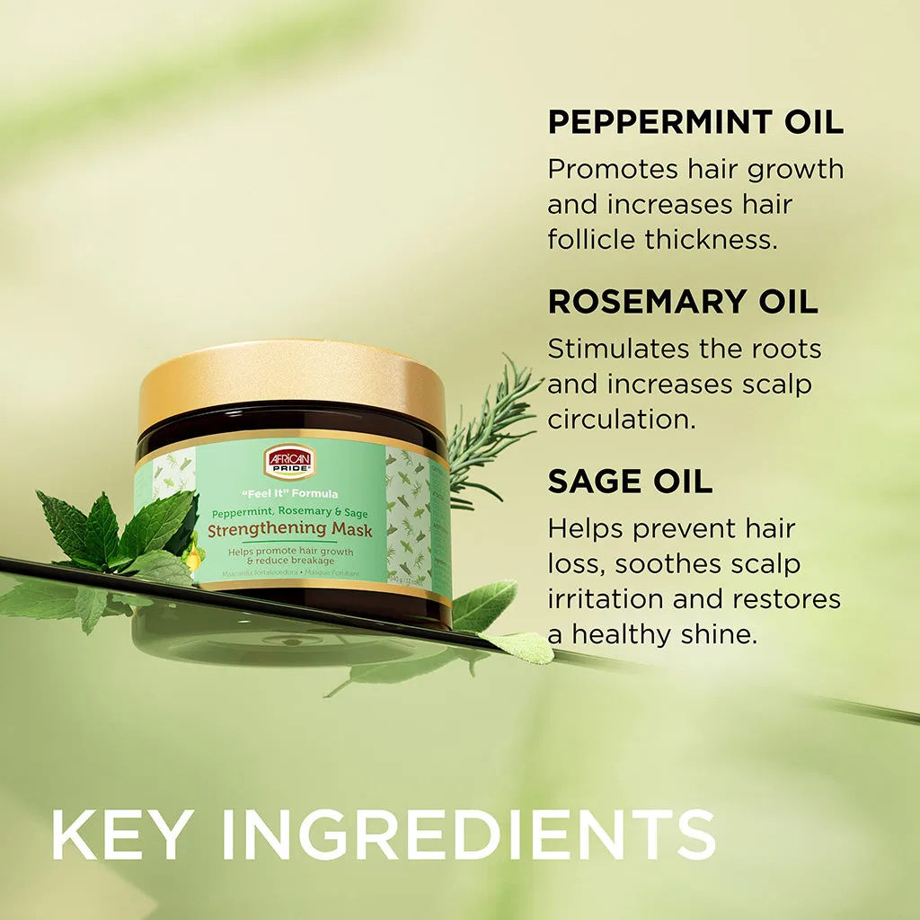 African Pride Feel It Formula Peppermint, Rosemary & Sage Strengthening Mask