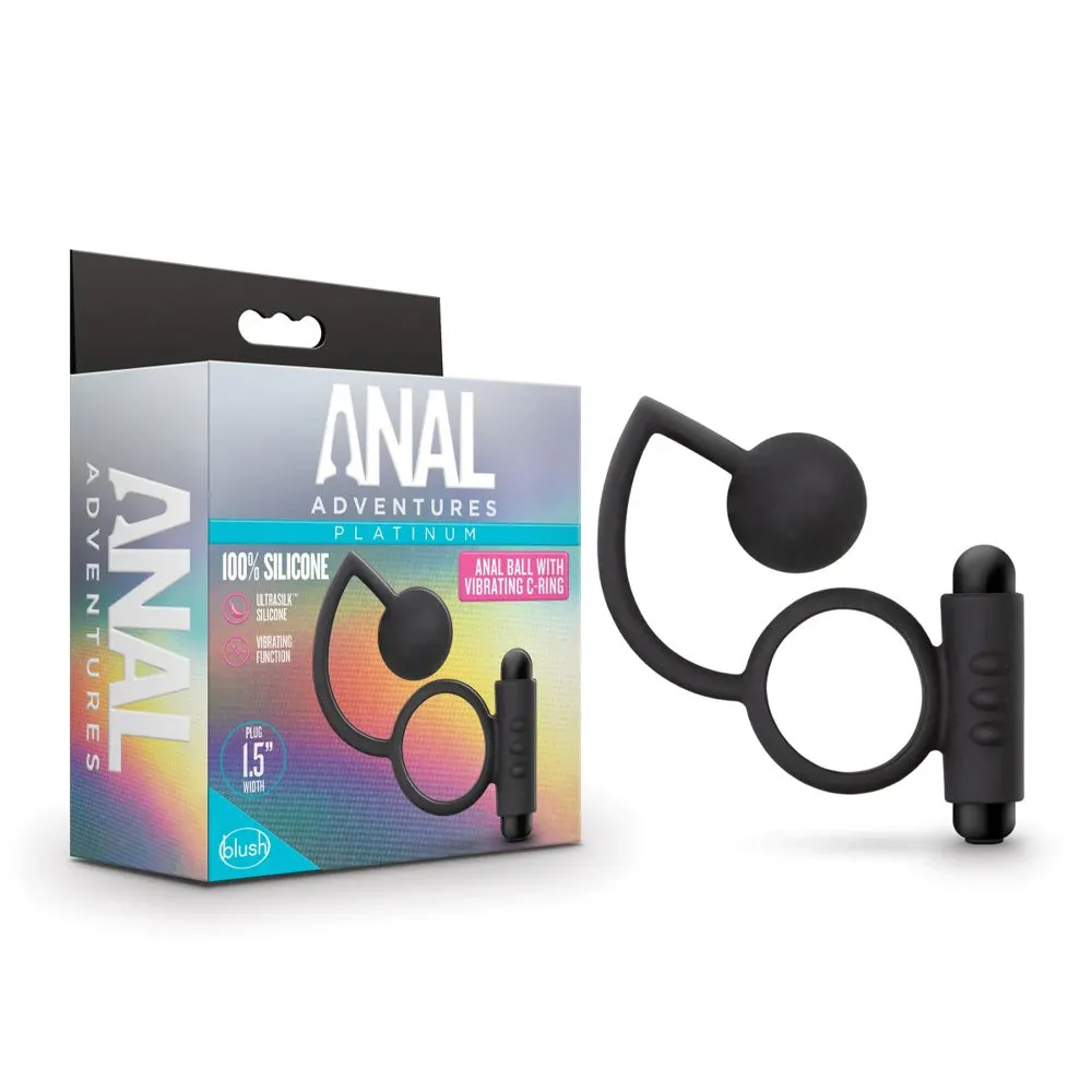 Anal Adventures Platinum Silicone Anal Ball & Vibrating Cock Ring