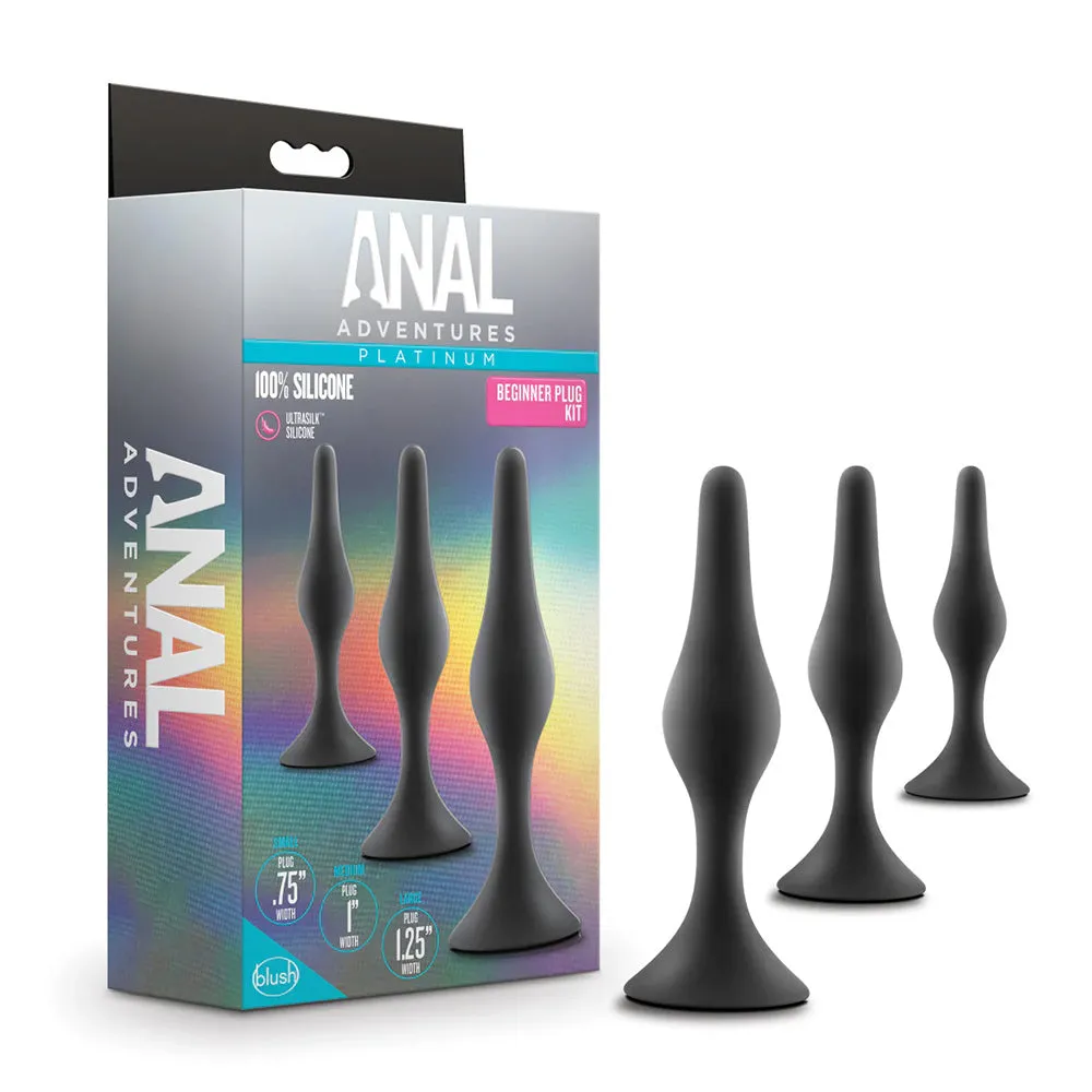 Anal Adventures Platinum Silicone Beginner's Plug Training Kit