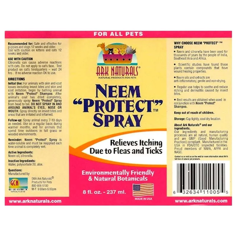 Ark Naturals Neem Protect Spray Repels Fleas &Ticks Naturally!