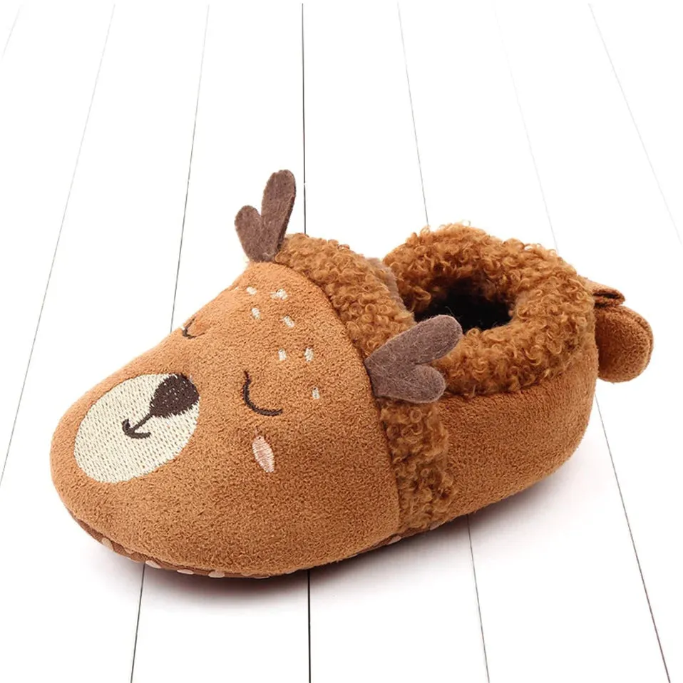 Baby Shoes Adorable Infant Slippers Toddler Baby Boy Girl Knit Crib Shoes Cute Cartoon Anti-Slip Prewalker Baby Slippers