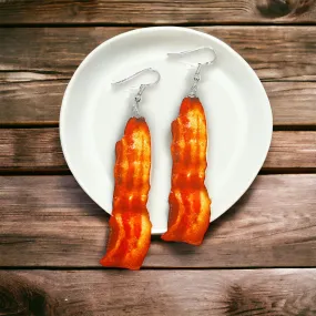 Bacon Earrings - Bacon Jewelry, Bacon Accessories, Handmade Earrings, BLT, Food Earrings, Bacon Lover