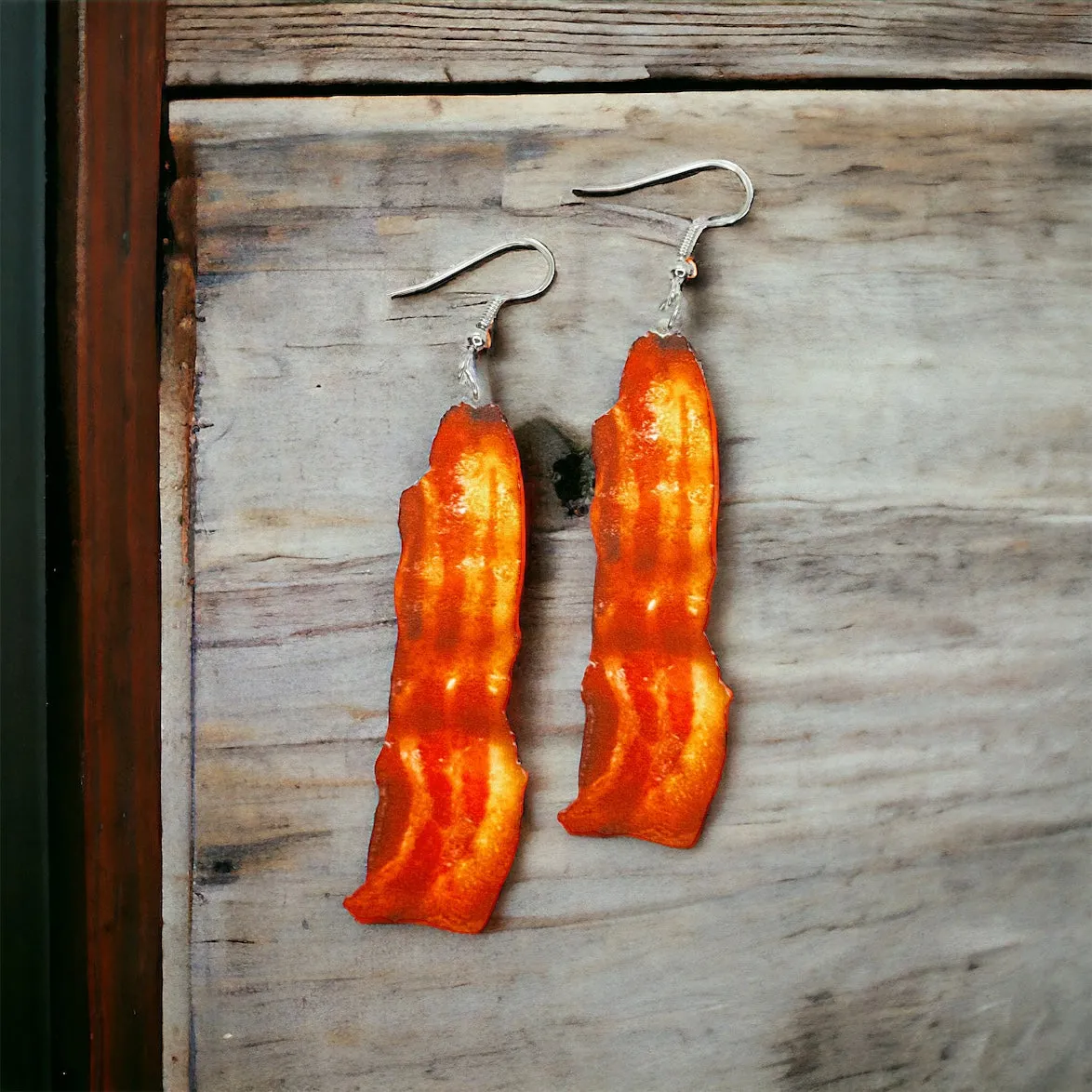 Bacon Earrings - Bacon Jewelry, Bacon Accessories, Handmade Earrings, BLT, Food Earrings, Bacon Lover