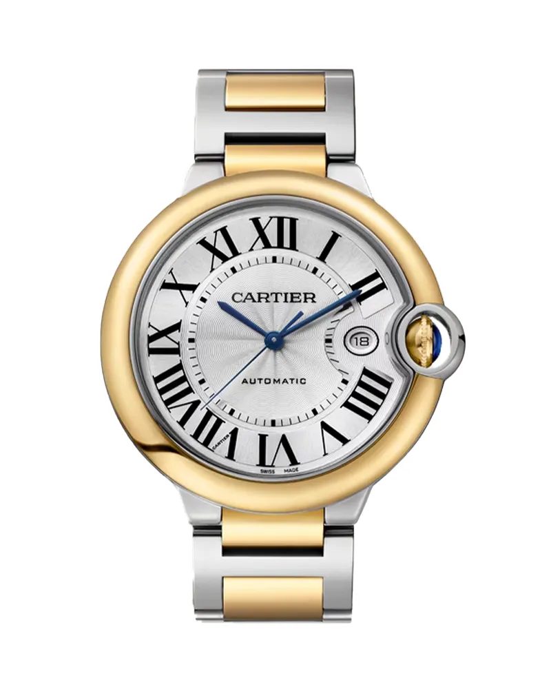 BALLON BLEU DE CARTIER WATCH 42 MM, AUTOMATIC MECHANICAL MOVEMENT, YELLOW GOLD, STEEL