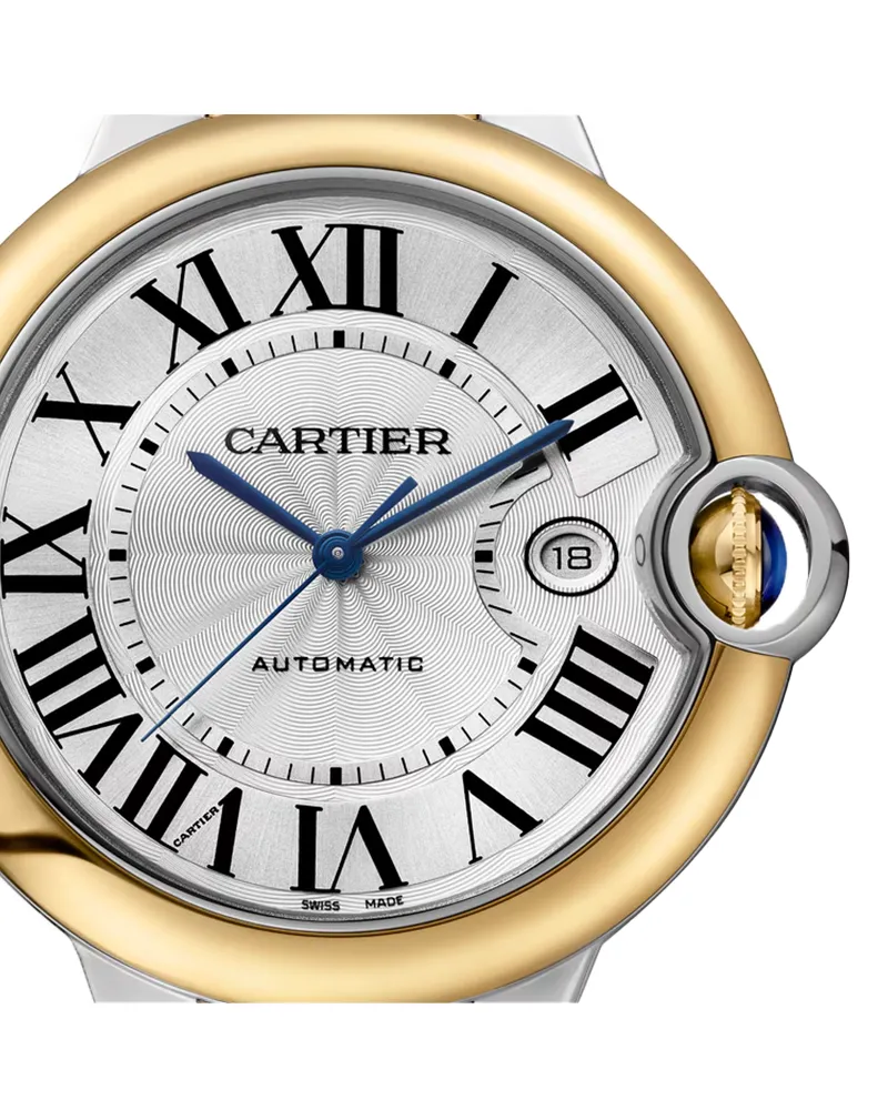 BALLON BLEU DE CARTIER WATCH 42 MM, AUTOMATIC MECHANICAL MOVEMENT, YELLOW GOLD, STEEL