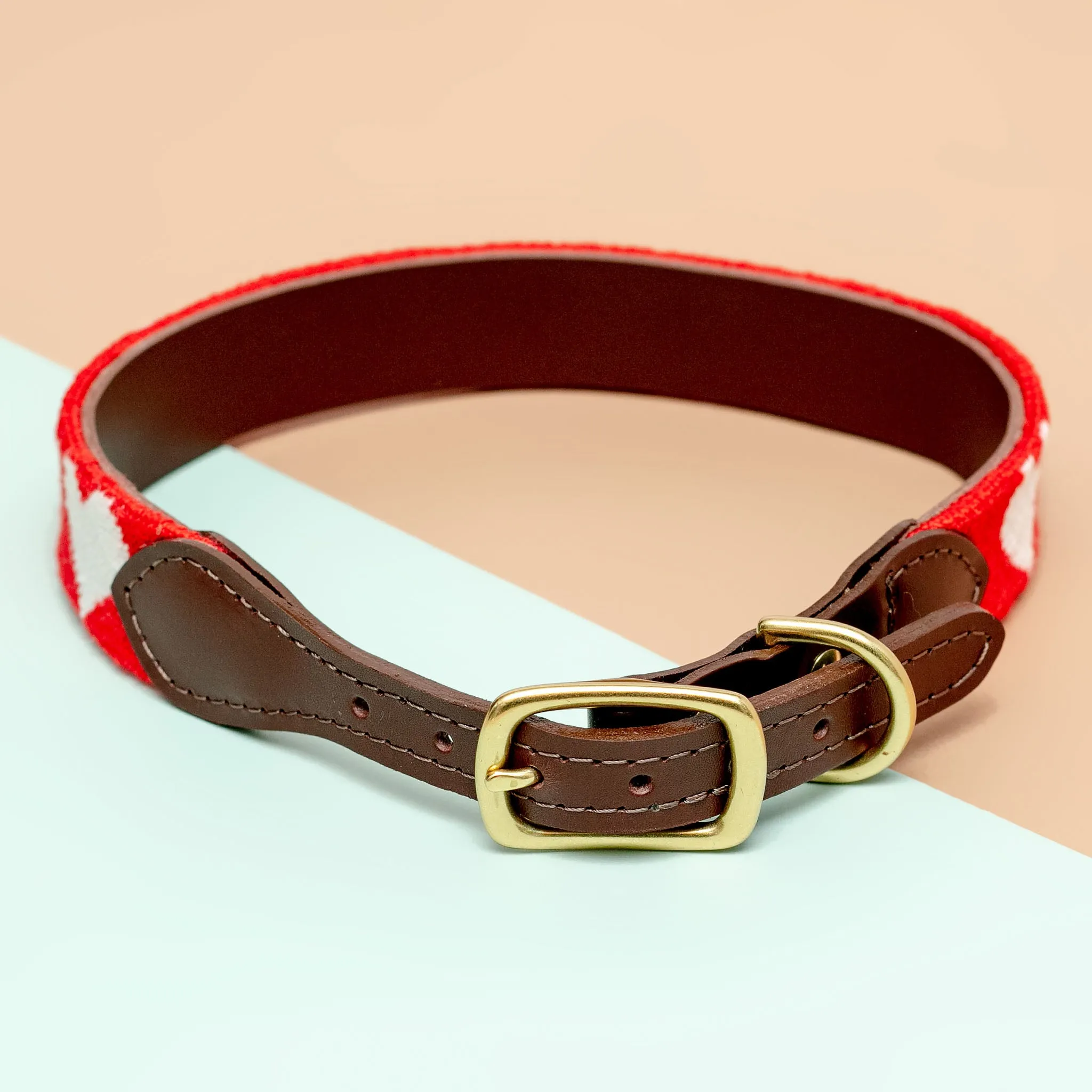 Big Hearted Needlepoint Dog Collar (FINAL SALE)