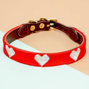 Big Hearted Needlepoint Dog Collar (FINAL SALE)