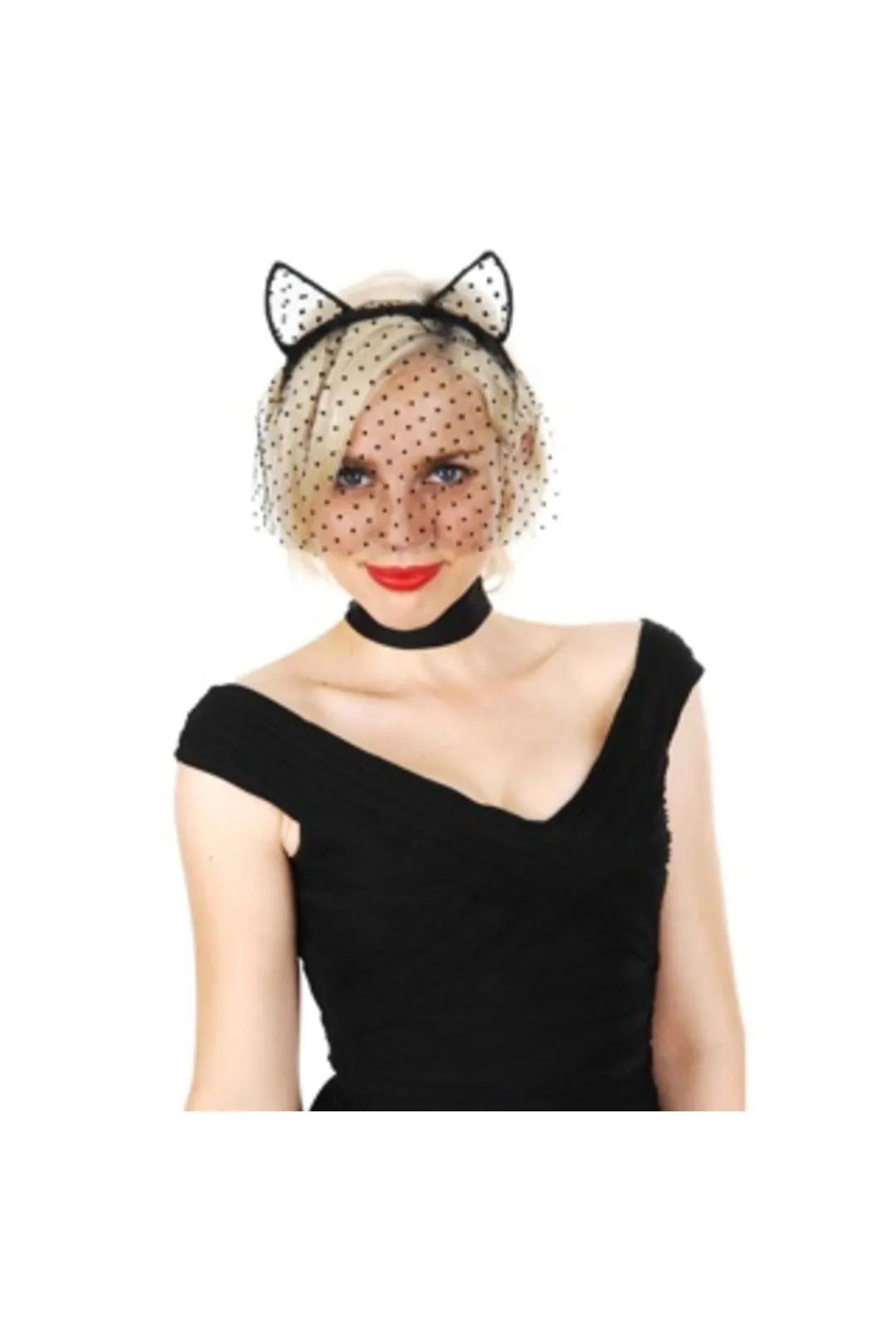 Black Cat Ears with Veil