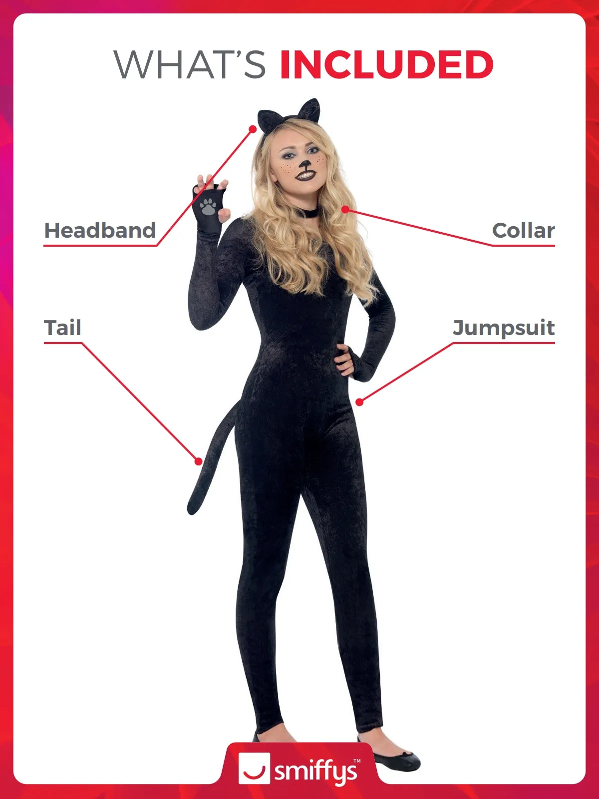 Cat Costume, Black with Jumpsuit