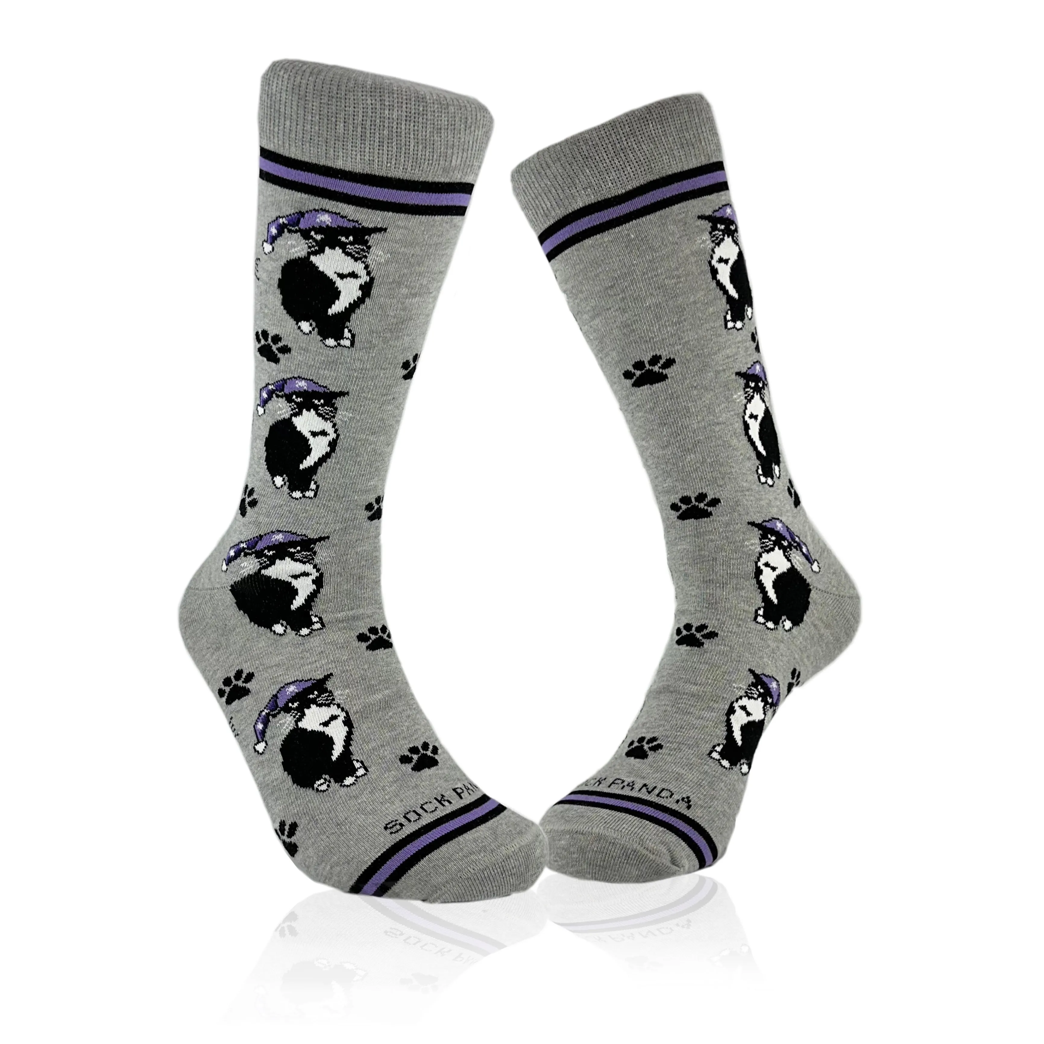 Cat Wearing a Hat Socks from the Sock Panda (Adult Large - Men's Shoe Sizes 8-12)