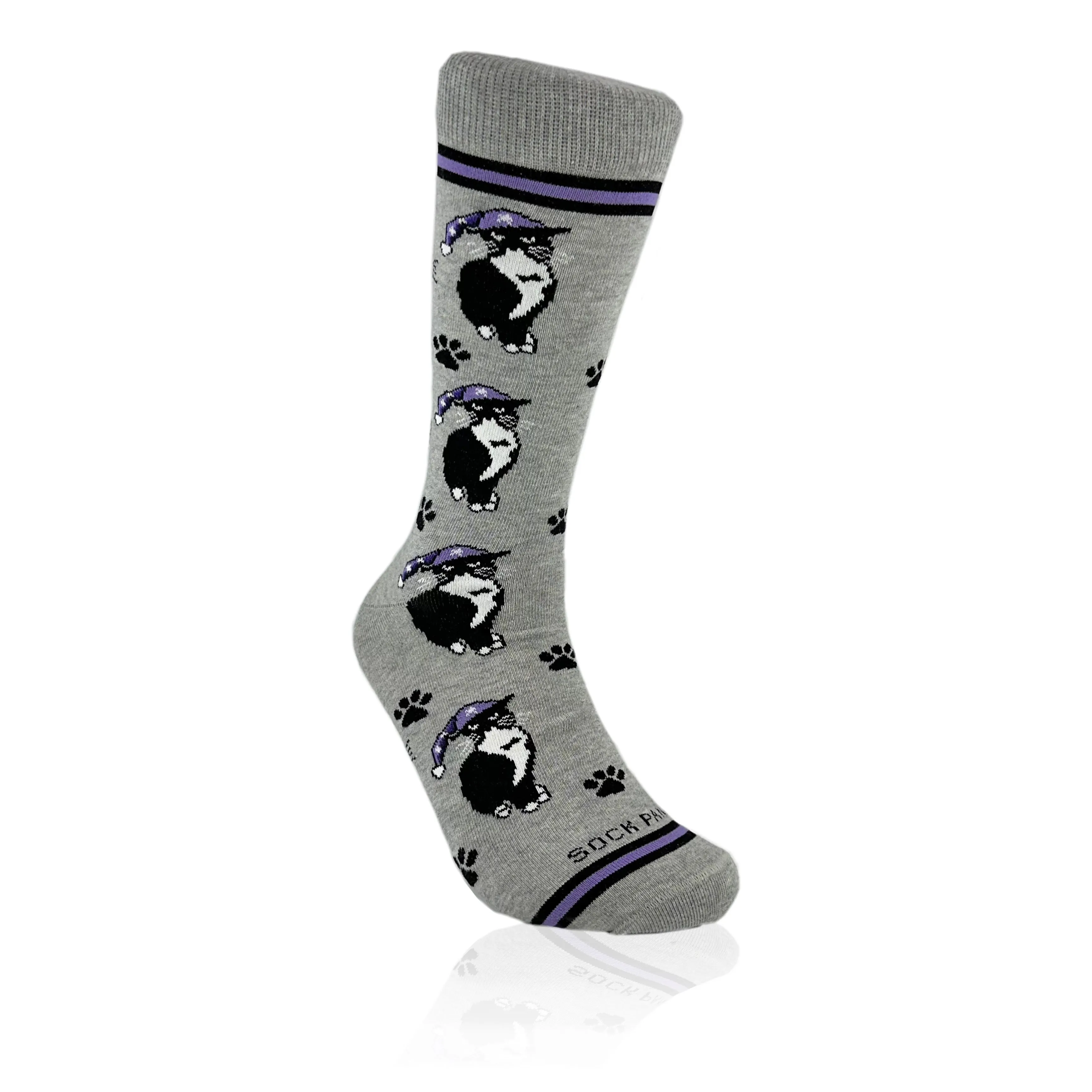 Cat Wearing a Hat Socks from the Sock Panda (Adult Large - Men's Shoe Sizes 8-12)