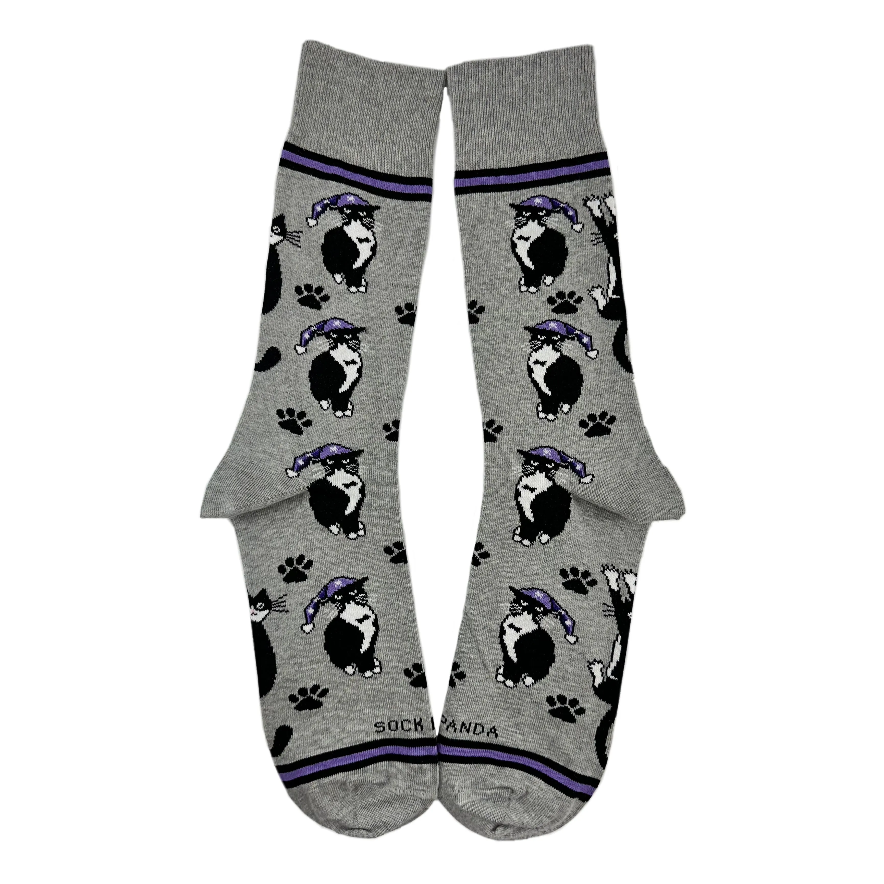 Cat Wearing a Hat Socks from the Sock Panda (Adult Large - Men's Shoe Sizes 8-12)