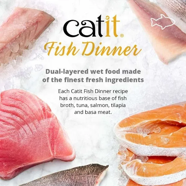 Catit Fish Dinner with Shrimp & Green Beans Wet Cat Food