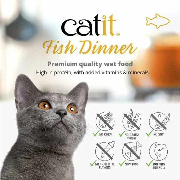 Catit Fish Dinner with Shrimp & Green Beans Wet Cat Food