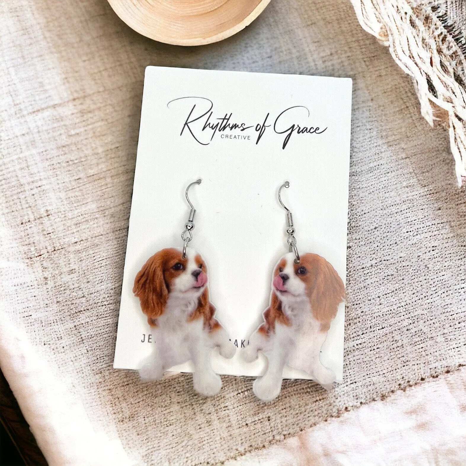 Cavalier King Charles Spaniel Earrings - Dog Earrings, Dog Jewelry, Dog Mom, Cocker Spaniel, Dog Accessories, Cavalier Spaniel, King Charles