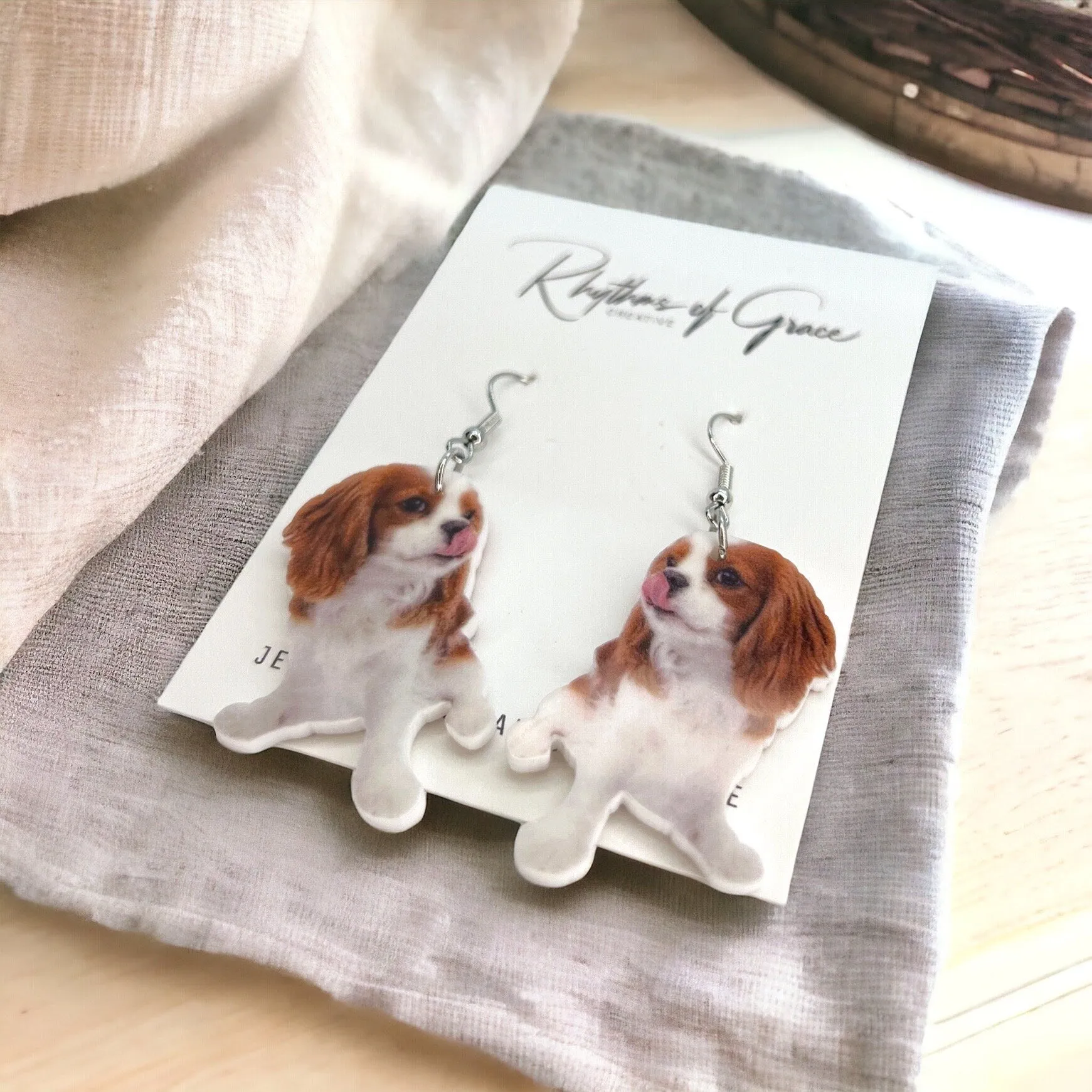 Cavalier King Charles Spaniel Earrings - Dog Earrings, Dog Jewelry, Dog Mom, Cocker Spaniel, Dog Accessories, Cavalier Spaniel, King Charles