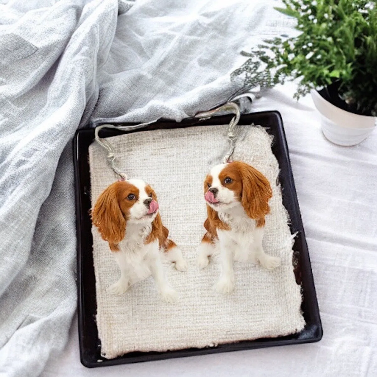 Cavalier King Charles Spaniel Earrings - Dog Earrings, Dog Jewelry, Dog Mom, Cocker Spaniel, Dog Accessories, Cavalier Spaniel, King Charles