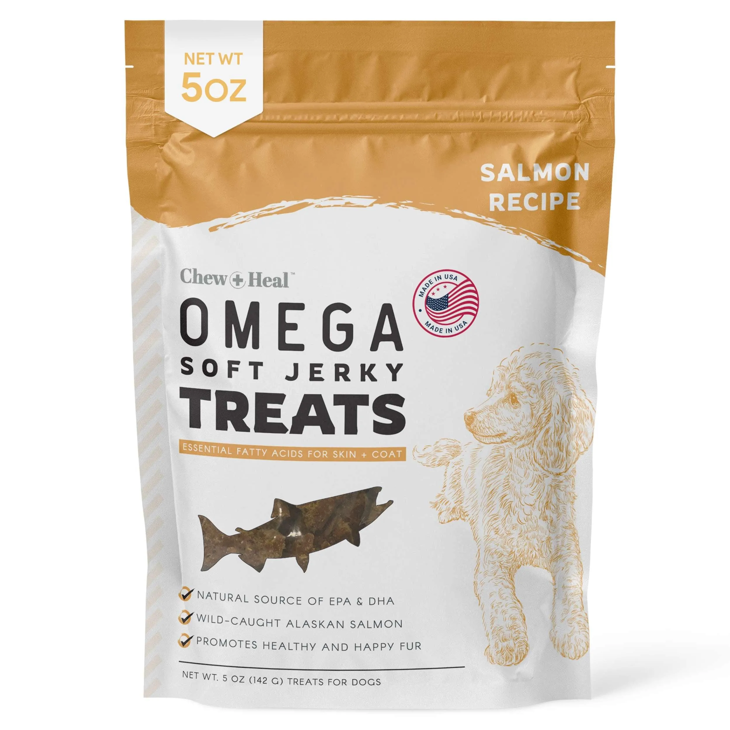 Chew   Heal Omega Salmon Jerky Dog Treats