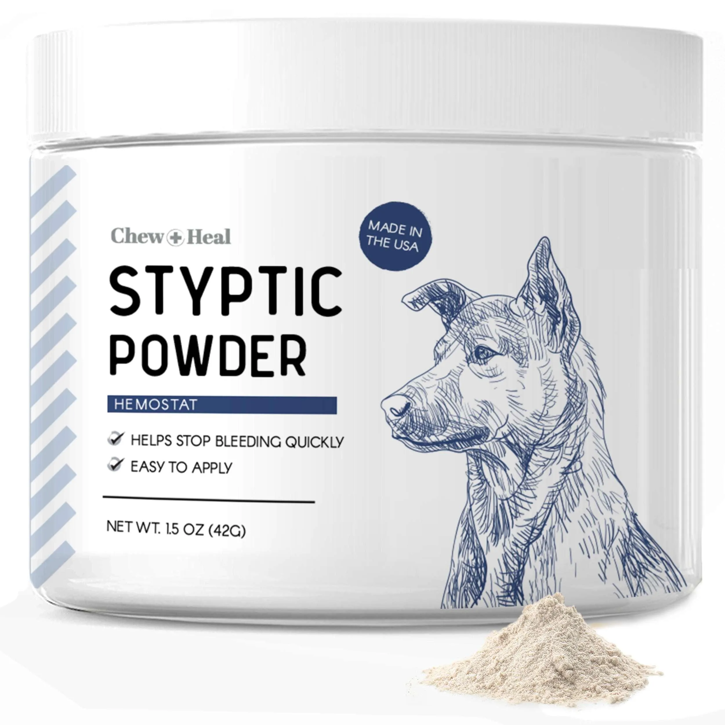 Chew   Heal Styptic Powder for Dogs 1.5 oz - Quick Clotting Powder