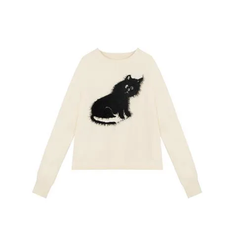 Disheveled- the Sweet Messy Kitty Design Sweater Black or White