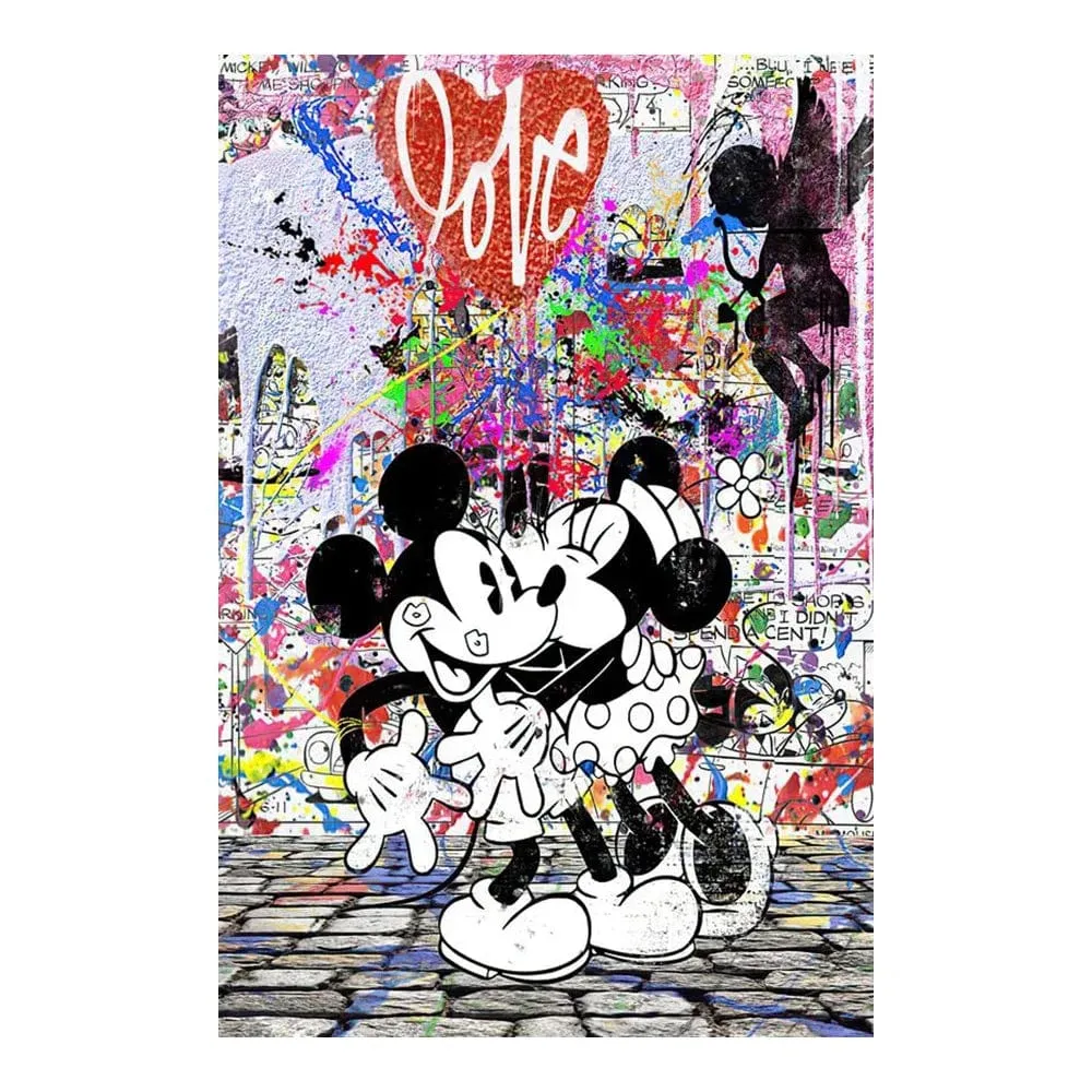 Disney Graffiti Cartoon Mickey Mouse and Donald Duck Canvas Paintings Art Prints