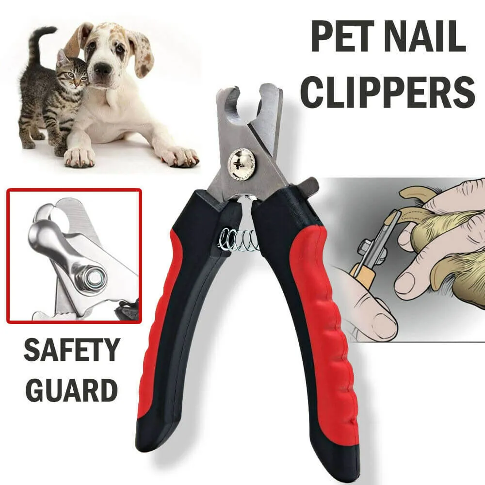 dog nail clippers with safety guard - nail trimmer razor for pet grooming