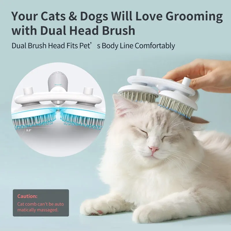 Double-Headed Pet Cat and Dog Brush - Self-Cleaning Negative Ion Hair Removal Tool