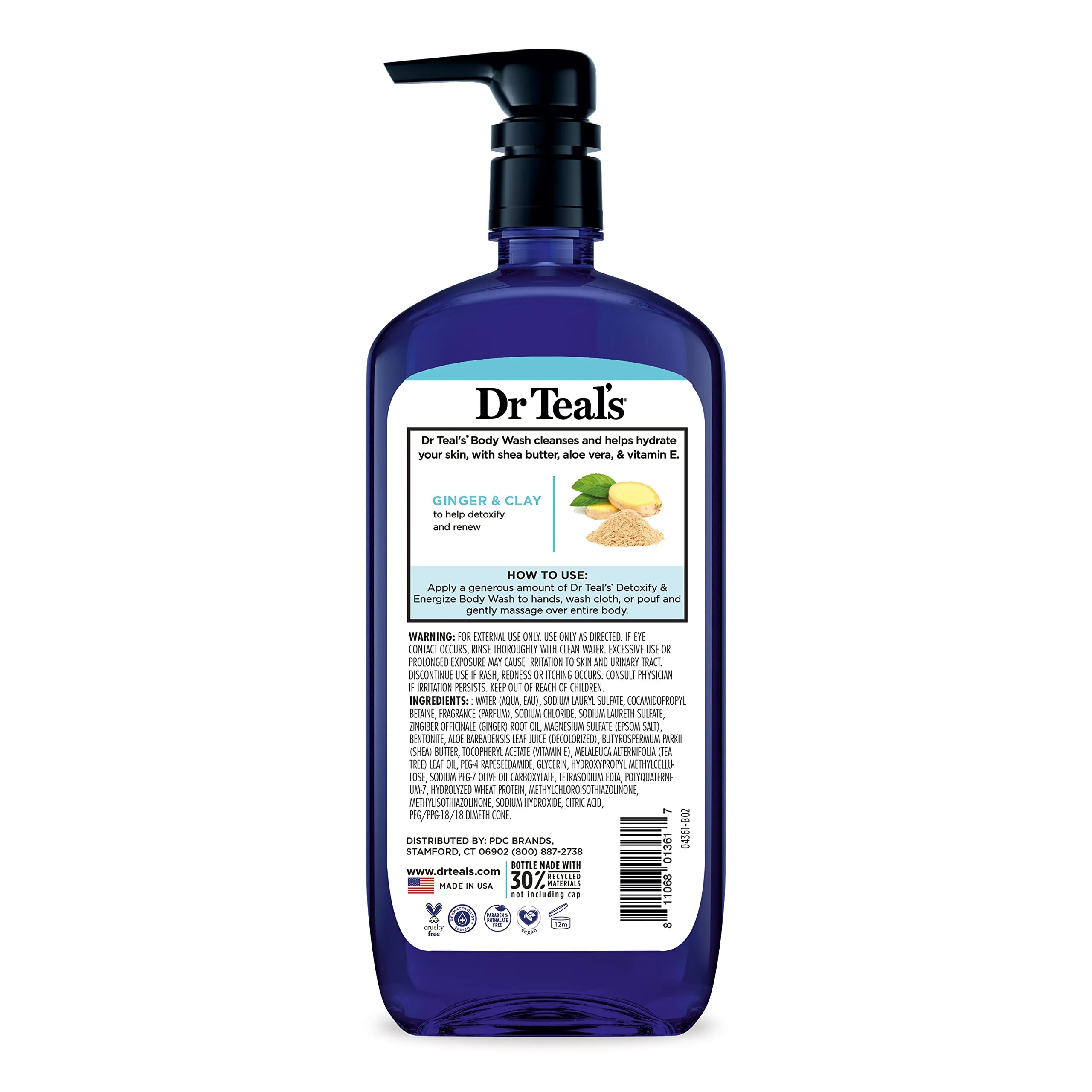 Dr. Teal's Body Wash Detoxify & Energize with Ginger & Clay - 24 Oz