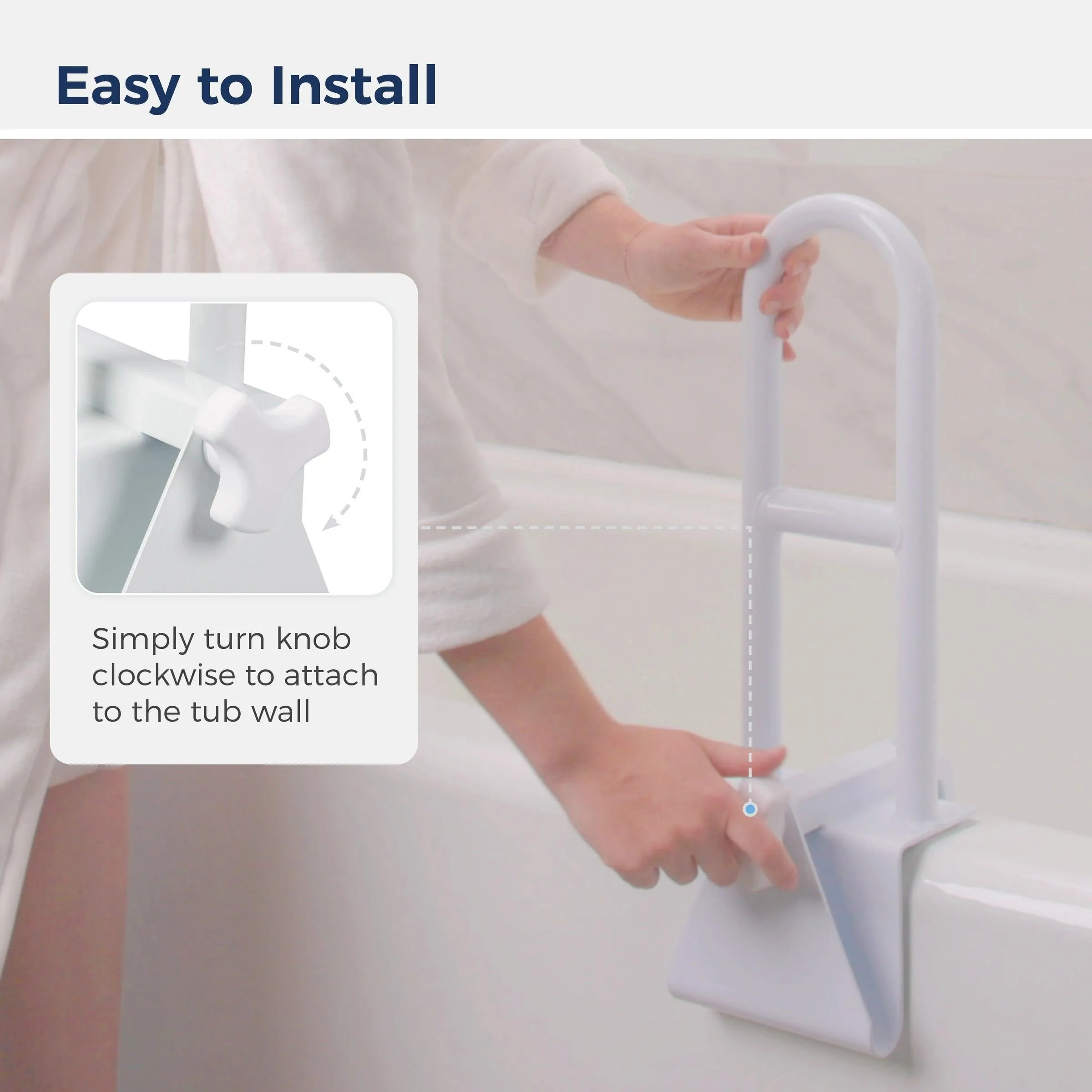 Drive Medical Bathtub Shower Grab Bar Safety Rail Parallel