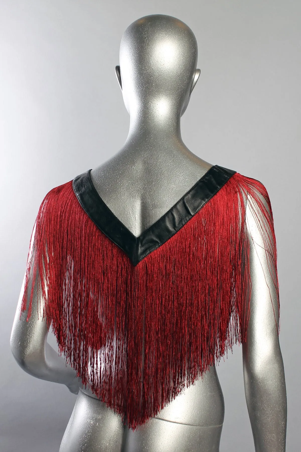 Five and Diamond V Neck Fringe - leather