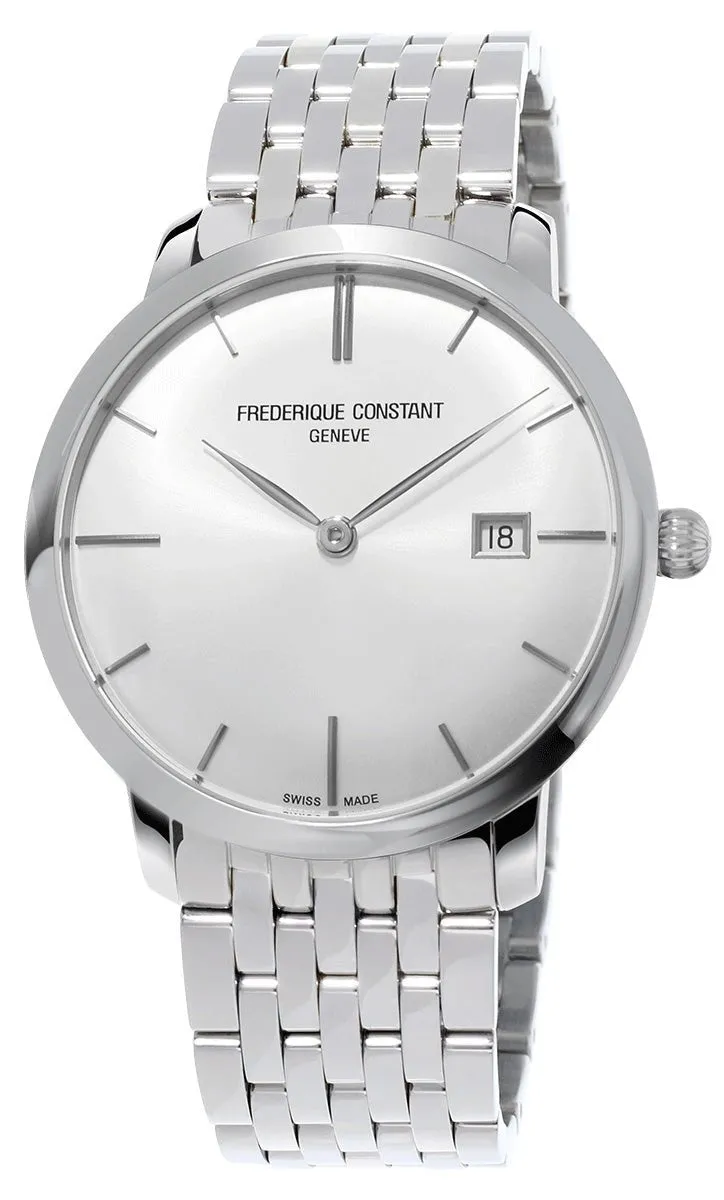 Frederique Constant Slimline Automatic Stainless Steel Mens Watch Silver Dial Calendar FC-306S4S6B