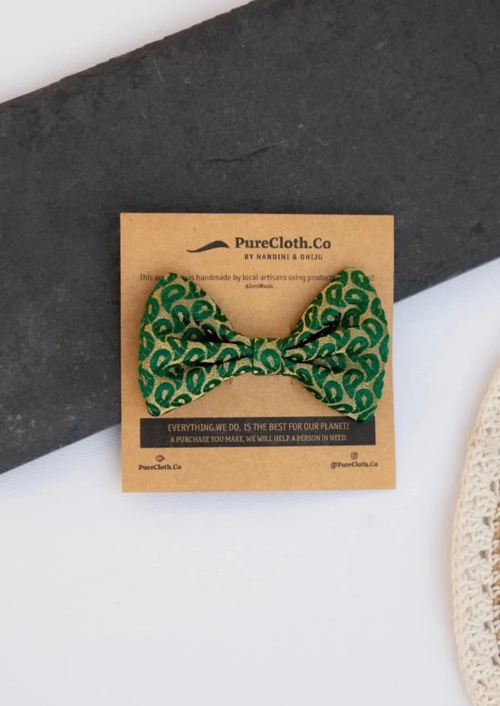 Green Silk Hair Clip