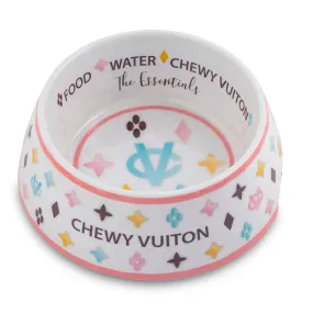 Haute Diggity Dog - White Chewy Vuiton Dog Bowl- Medium