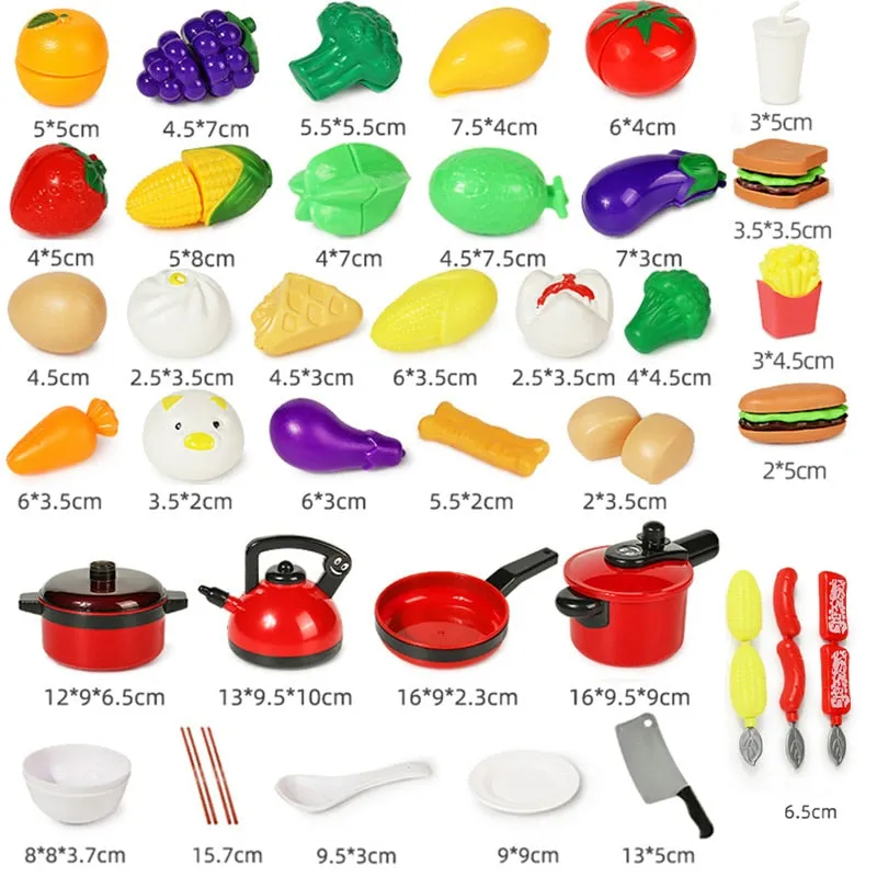 Kitchen Toys Set For Kids - Cooking and Food Utensils