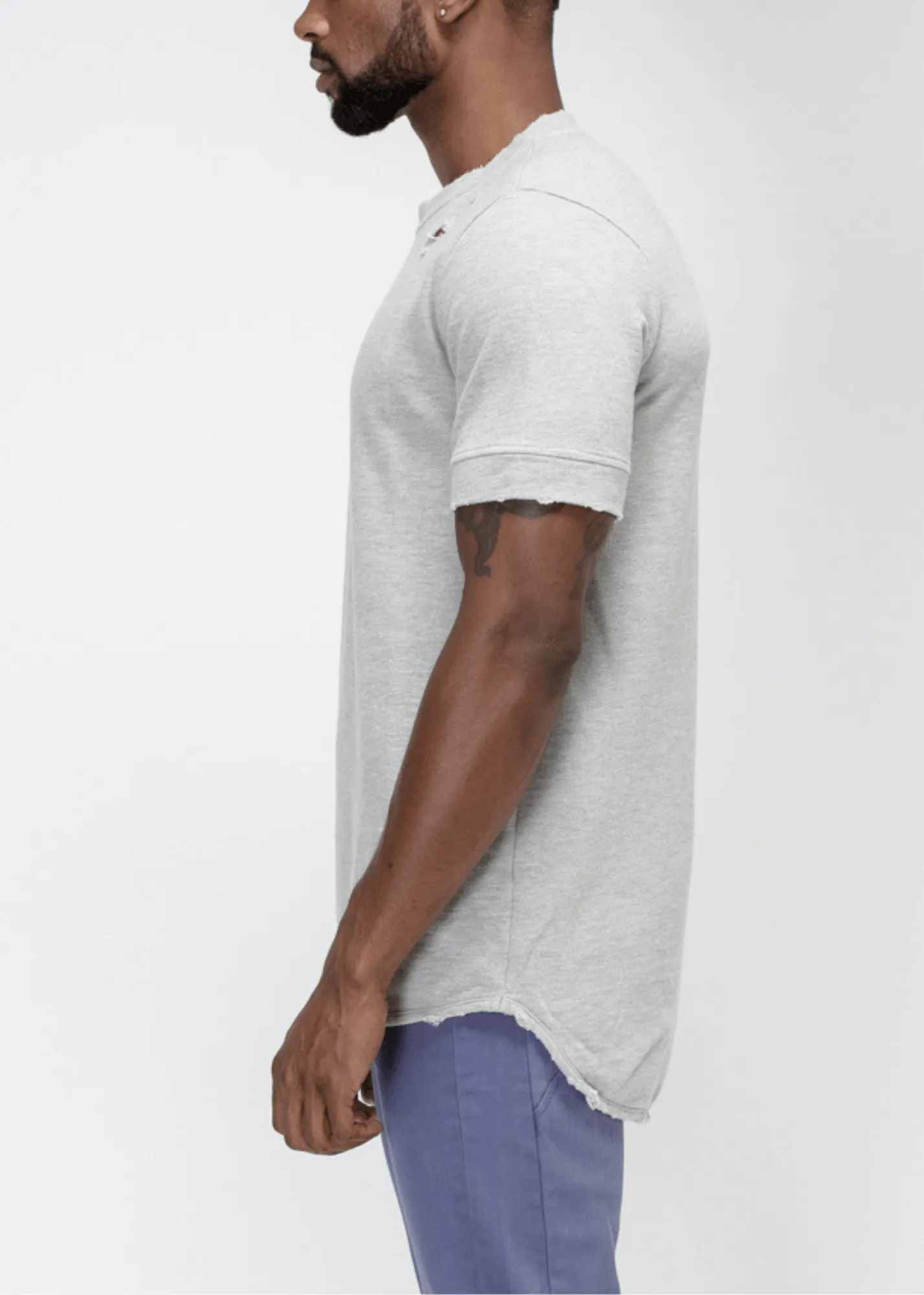 Konus Men's French Terry Short Sleeve Tee w/ Grinding in Grey