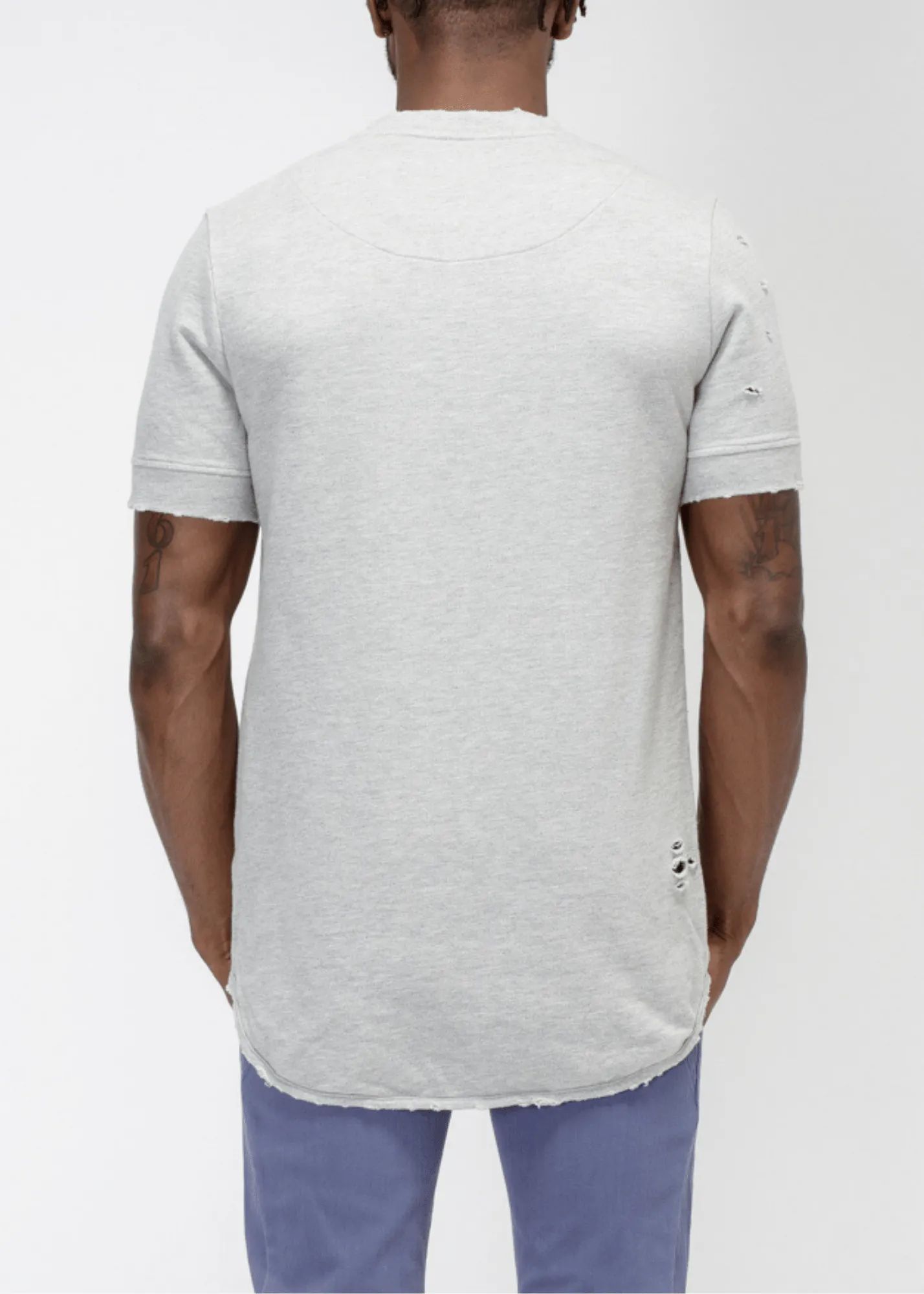 Konus Men's French Terry Short Sleeve Tee w/ Grinding in Grey