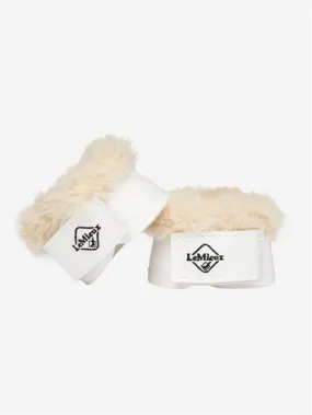 Le Mieux Toy Pony Dressage Overreach Boots- White With Fluff