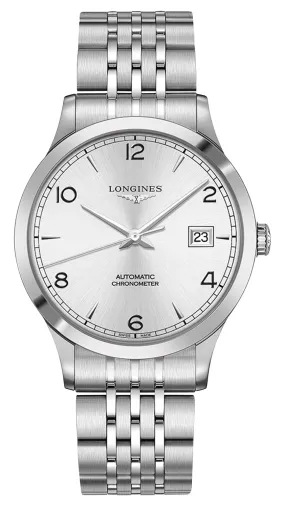 Longines Record Automatic COSC Stainless Steel Silver Dial Date Mens Watch L2.821.4.76.6