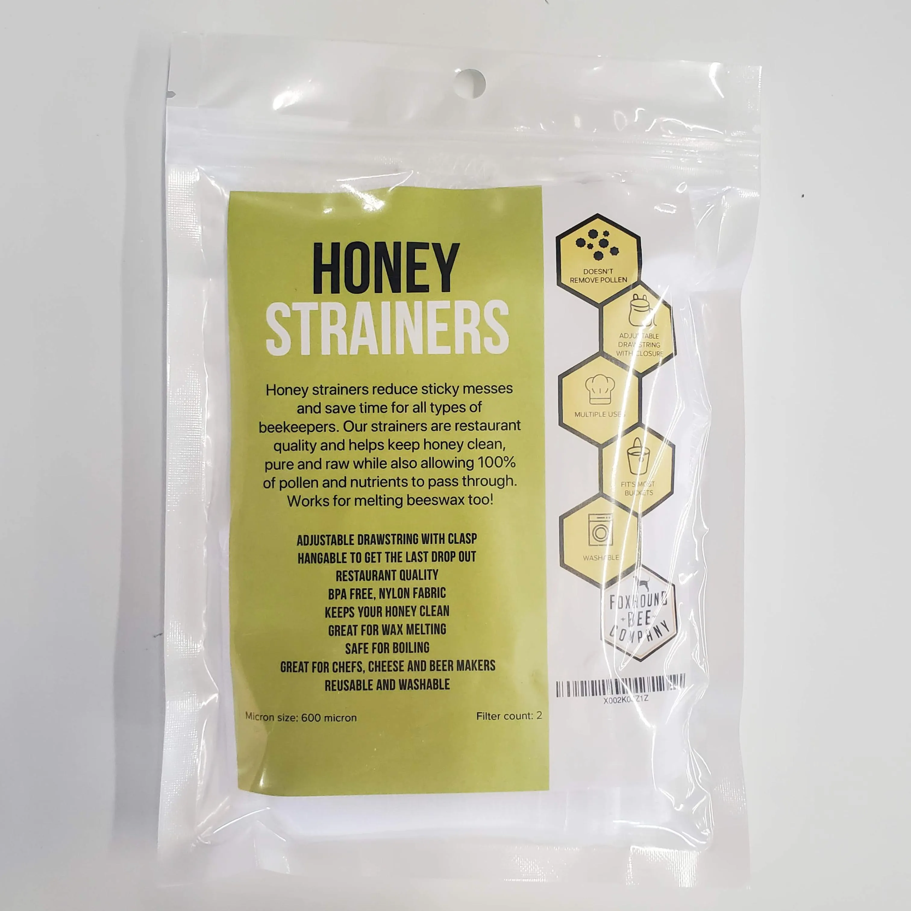 Nylon Honey Strainer Bags for 5 Gallon Bucket - 2 Pack