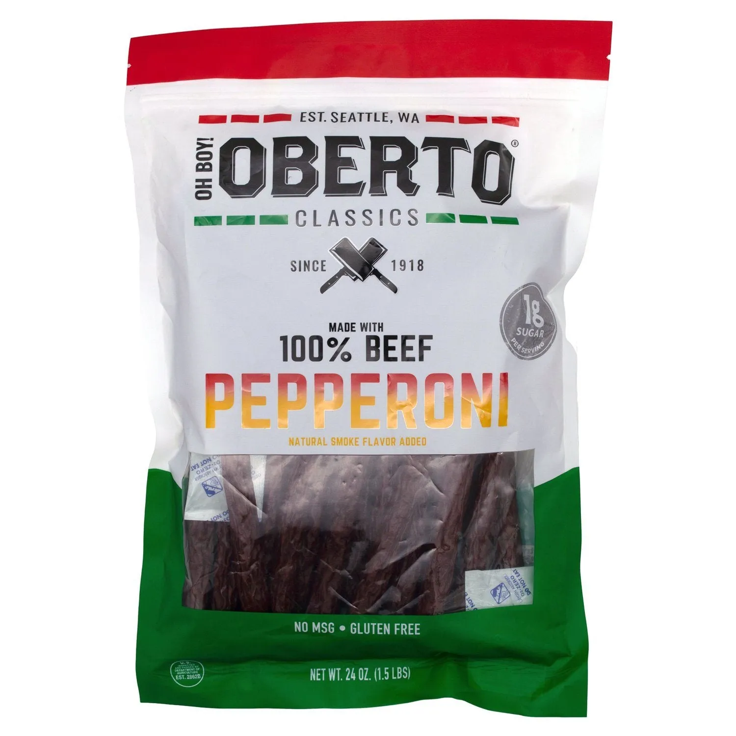 Oberto Classics Beef Pepperoni Sticks