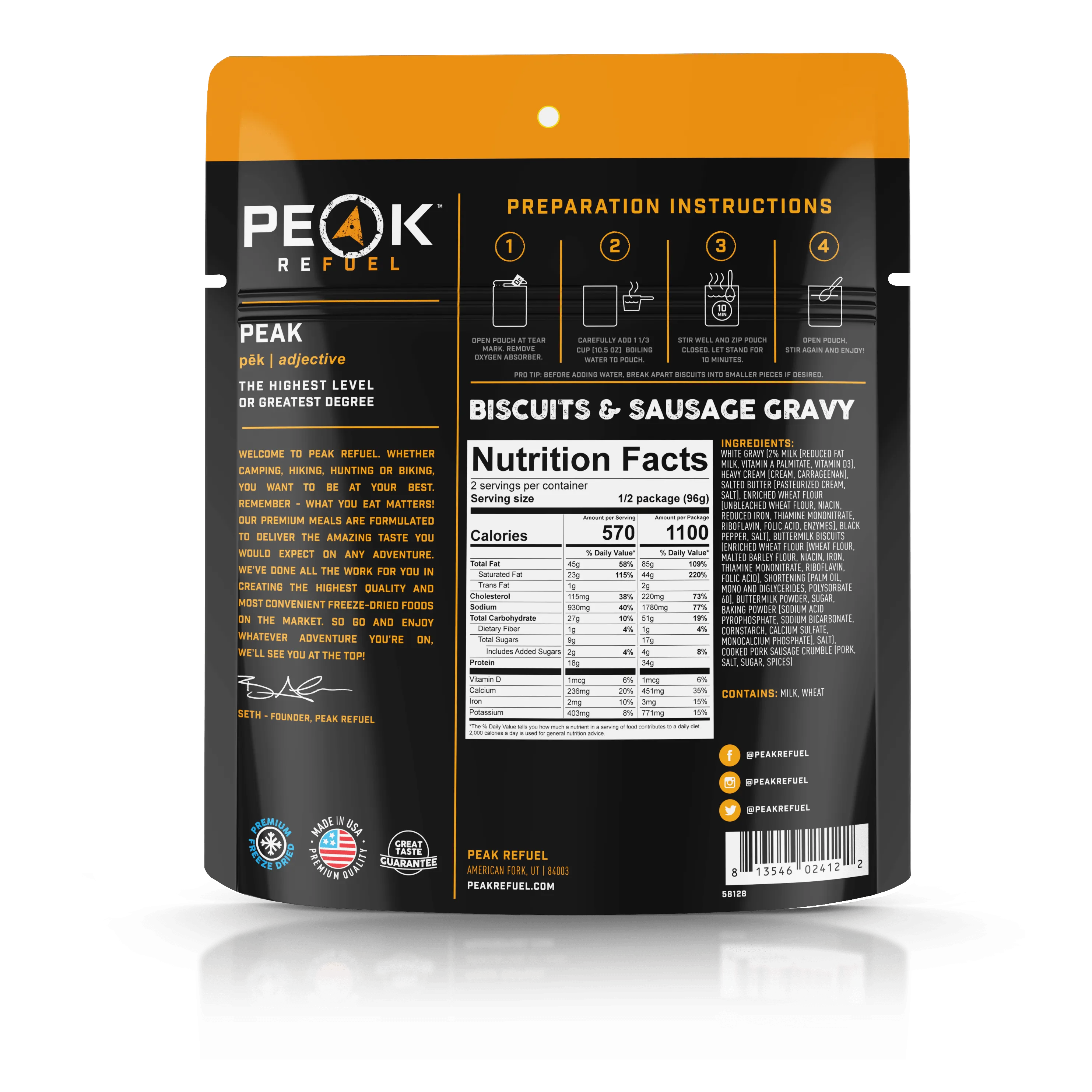 PEAK REFUEL Biscuits & Gravy