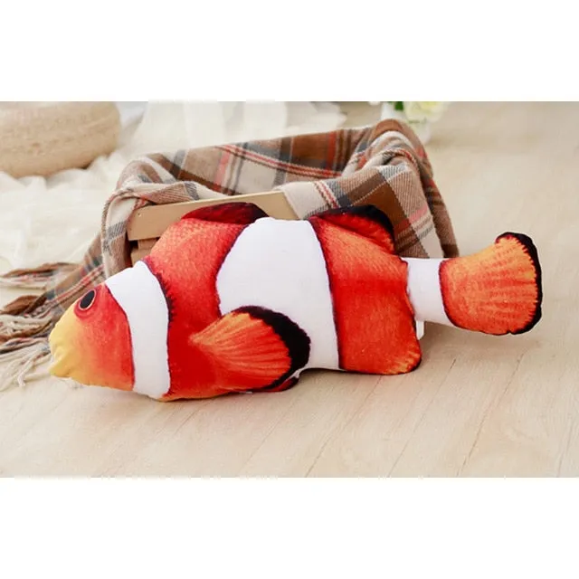 Pet Soft Plush 3D Fish Shape Cat Toy Interactive Gifts Fish Catnip Toys Stuffed Pillow Doll Simulation Fish Playing Toy For Pet